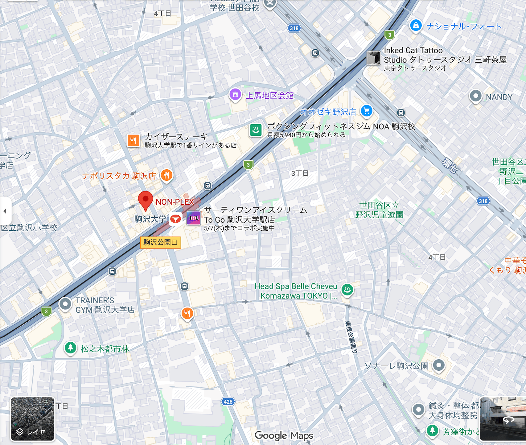 NON-PLEX 地図